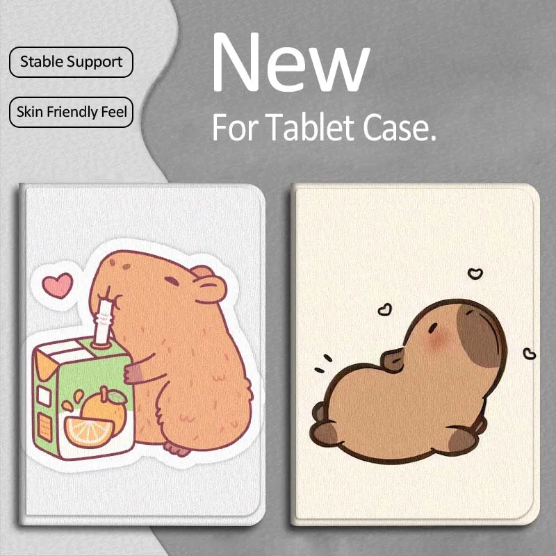 

Popular Art Cute Capybara For Apple iPad Pro Air 13 2 7th 6th 2025 M2 M3 M4 M512.9 13 inch Foldable Tablet Case Gift