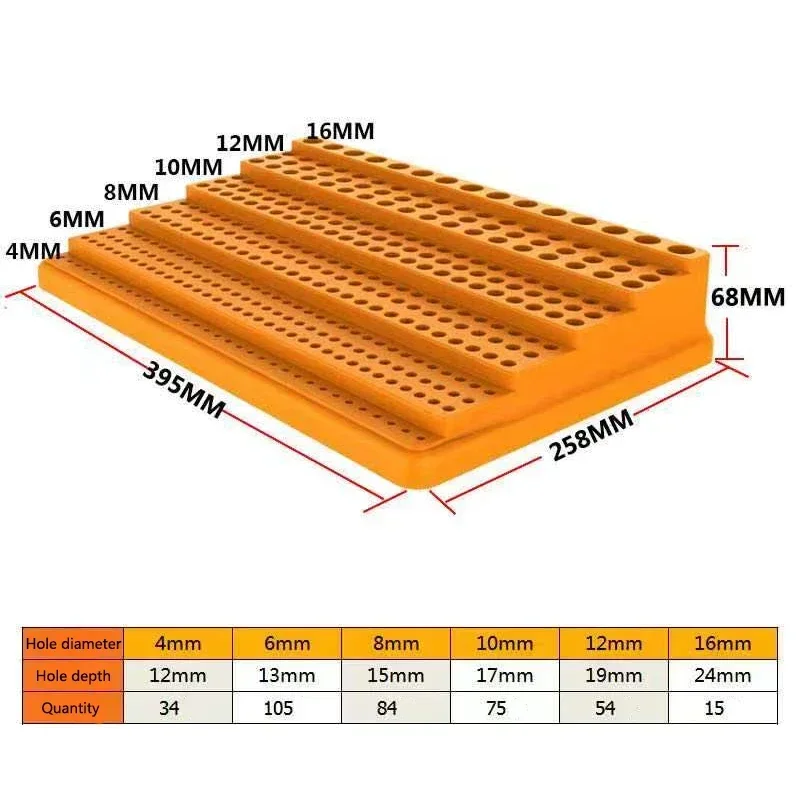 1Pcs Router Bit Storage Tray Durable CNC Tool Accessories Collecting Box 367 Holes For 4/6/8/10/12/16mm Diameter Router Bits