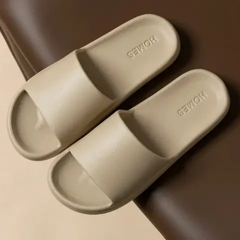 남자를위한 솔리드 컬러 슬리퍼 EVA 두꺼운 단독 미끄럼 방지 경량 편안한 스타일 슬라이드 실내 실외용 샤워 샌들