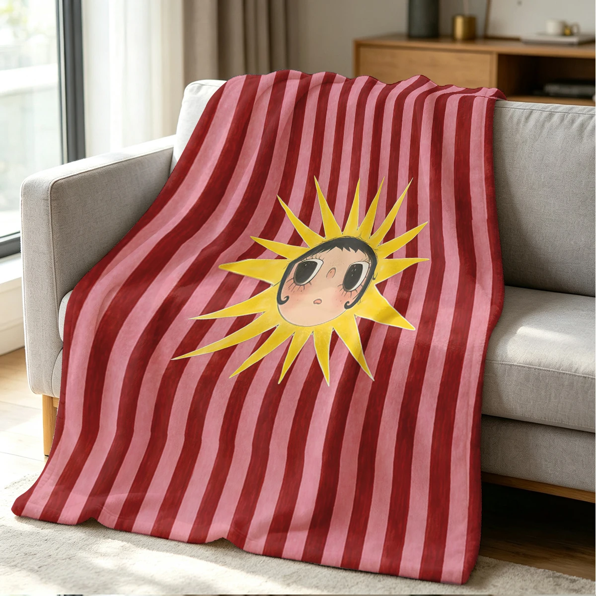Sunny Blanket Soft Cozy Throw for Sofa Bed Festive Holiday Decor Gift for Kids and Adults,Lightweight and Warm