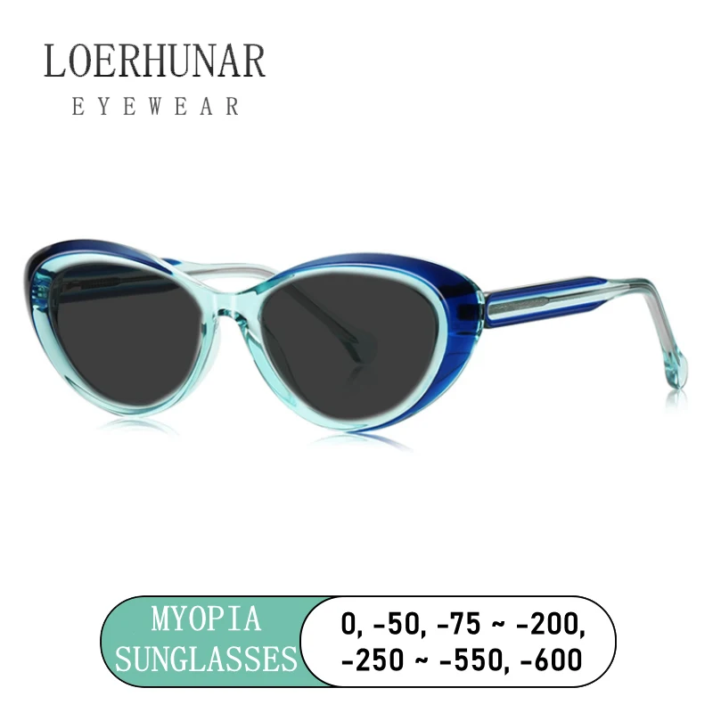 LOERHUNAR Fashion Y2K Splicing Polychrome Color Women's Myopia Sunglasses Personalized Outdoor Travel Optics Gray Sunglasses