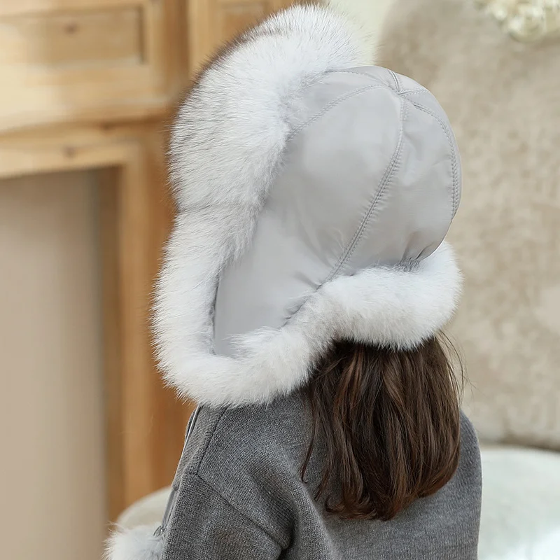 Children\'s Winter Hat For Girl Baby Hat Natural Fur Hat Soft Outdoor Windproof Hat Kids Hat With Earflaps Russian Fox Fur Hat