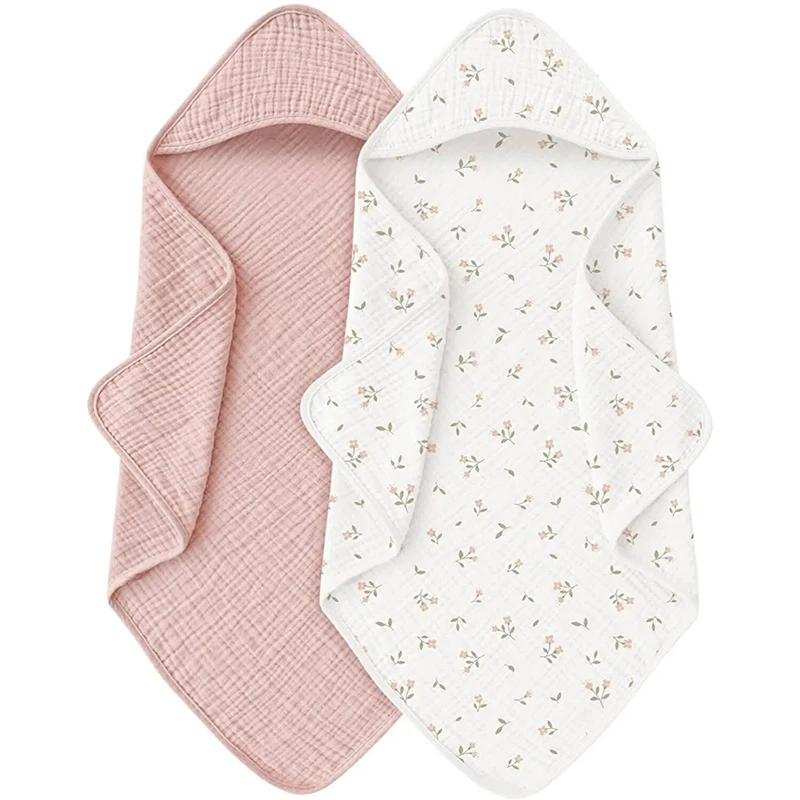 1PC Hooded Baby Towels for Newborn Muslin Organic Cotton Baby Bath Towel Soft Absorbent Towels for Boys Girls