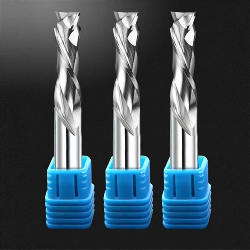 

A74E-2 Flutes Compression End Mill Carbide Bit 2 Flutes Compression End Mill For Melamine Double Veneer Board Hard Wood