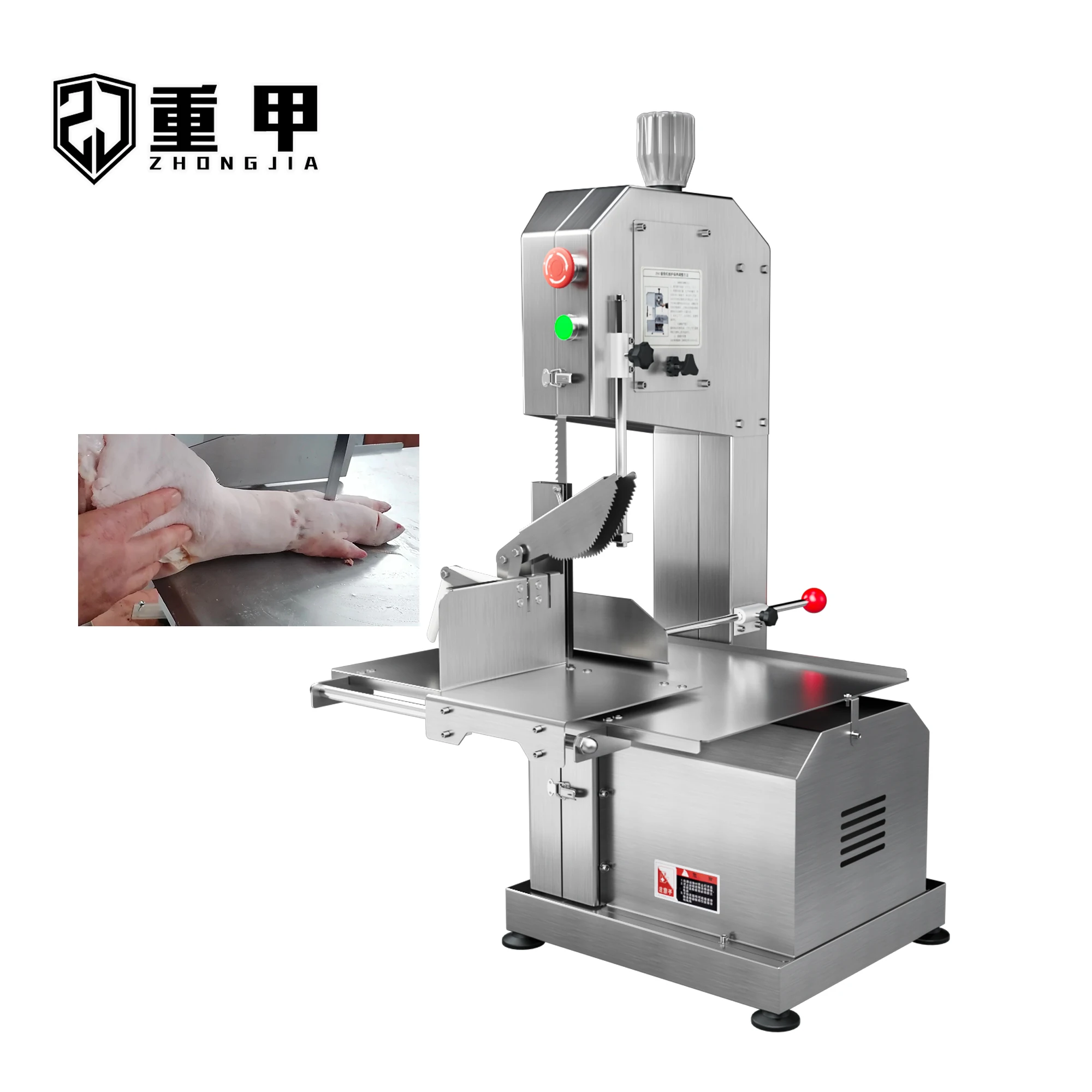 Commercial Grade Frozen Meat Bone Saw Cutter | 1650mm Blade & 1500W Motor | Restaurant Equipment