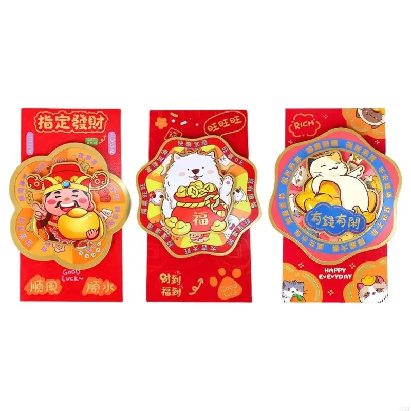 19QB Chinese Geluk Geld Envelop Papiergeld Zak Roodheid Envelop Geldzak