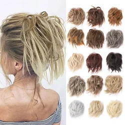Messy Bun Hair Piece Synthetic Short Ponytail Extension Elastic Rubber Band Hair Buns Hair Pics for Women