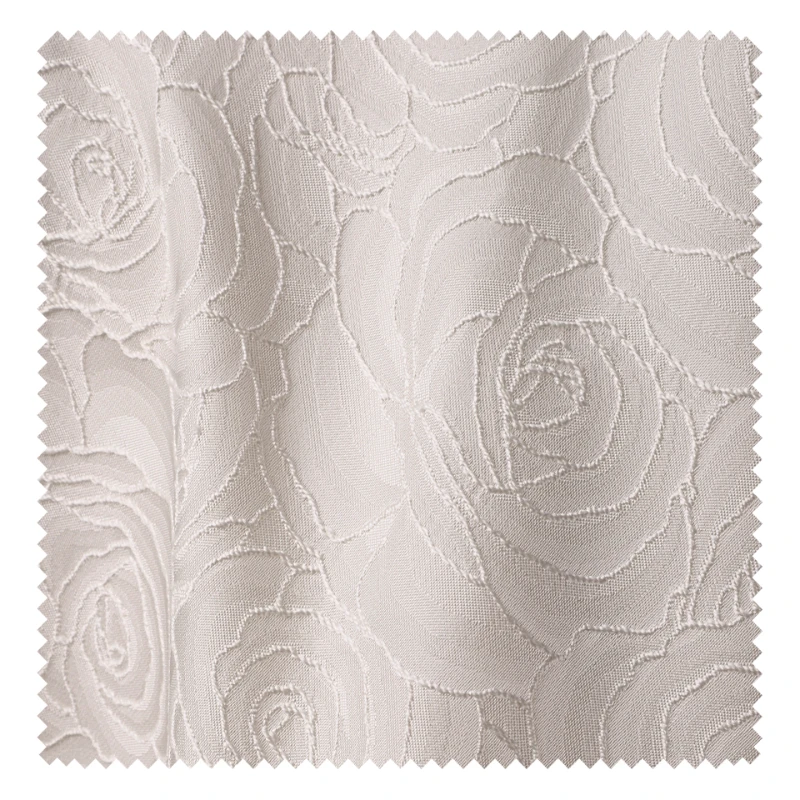 Jacquard Fabric White Large Rose Texture Embroidery Dress Designer Cloth Apparel for Diy Sewing Meters Rayon Polyester Material