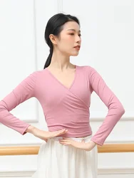 Solid Color Modern Dance Jazz Costume Stage Party Tops Latin Women Slim Fit Street Line Luxury Women's Elegant V Neck T-shirt