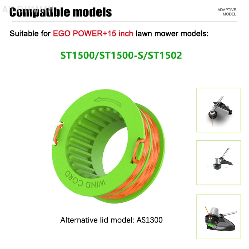 AS1300 Weed Eater String Trimmer Spool For EGO 15-Inch ST1500 ST1500-S,Weed Wacker String Trimmer Line 0.095" 15Ft