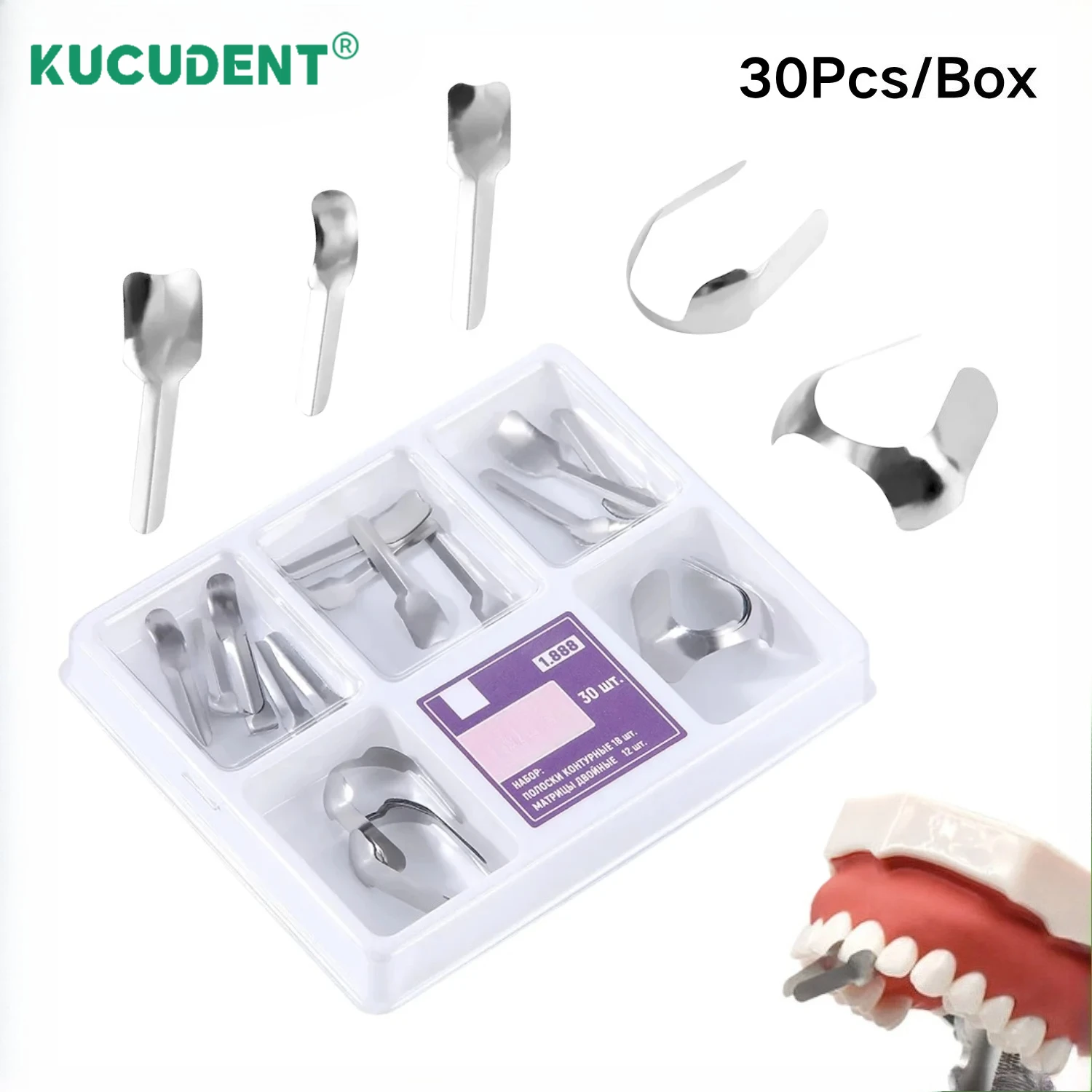 30Pcs Optional Dental Proximal Anterior Strips - Twin Anterior Matrices Matrix Systems for Dental Restoration Materials
