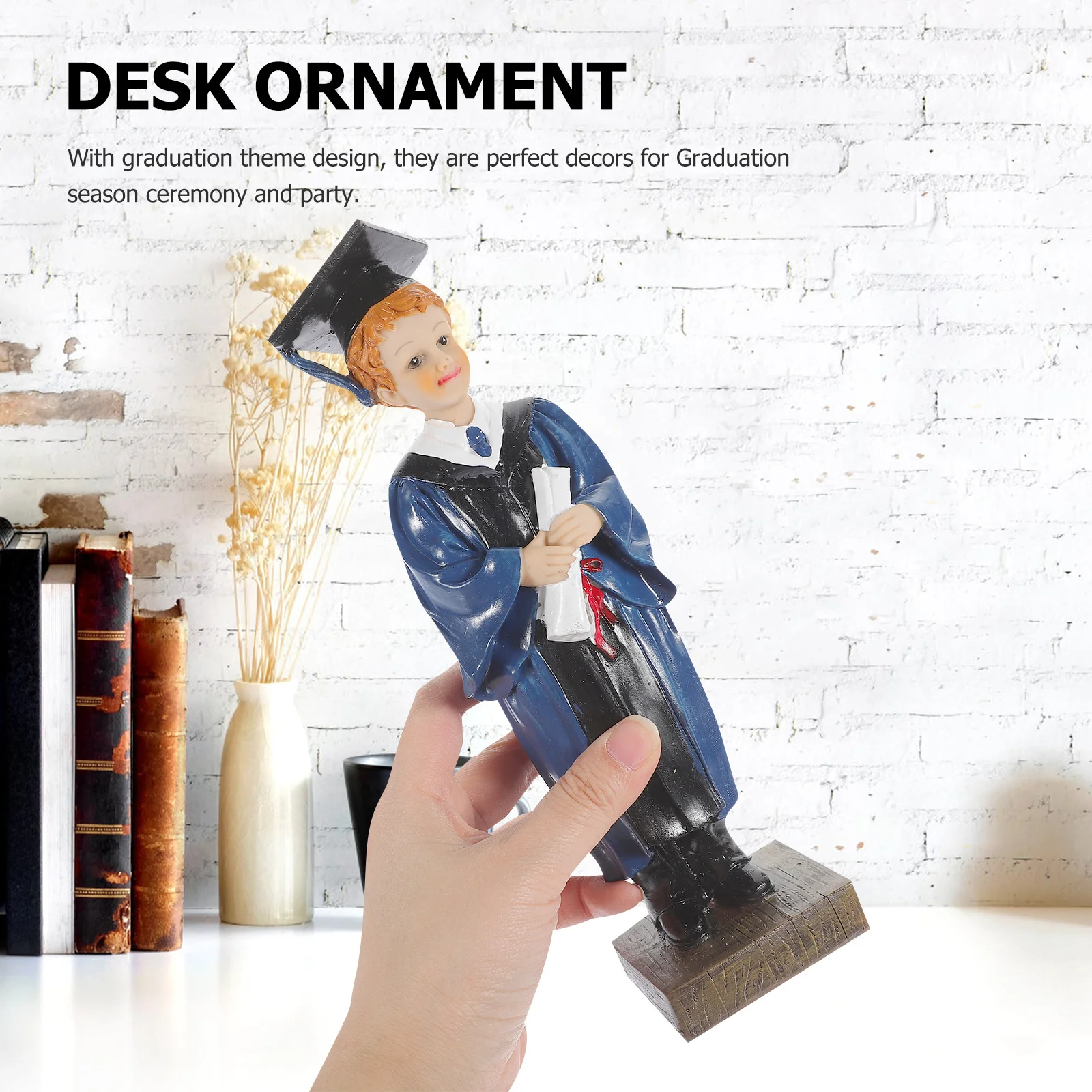 

Resin Graduation Character Decoration Desktop Ornament Creative Cartoon Style Graduation Season Party Layout Prop