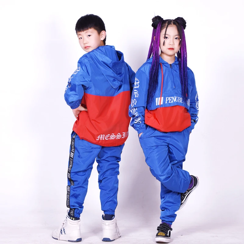 Hip Hop Clothing Girls Boys Reflective Hoodie Coat Pants Group Jazz Dance Performance Costumes Kids Stage Kpop Outfit XS5366