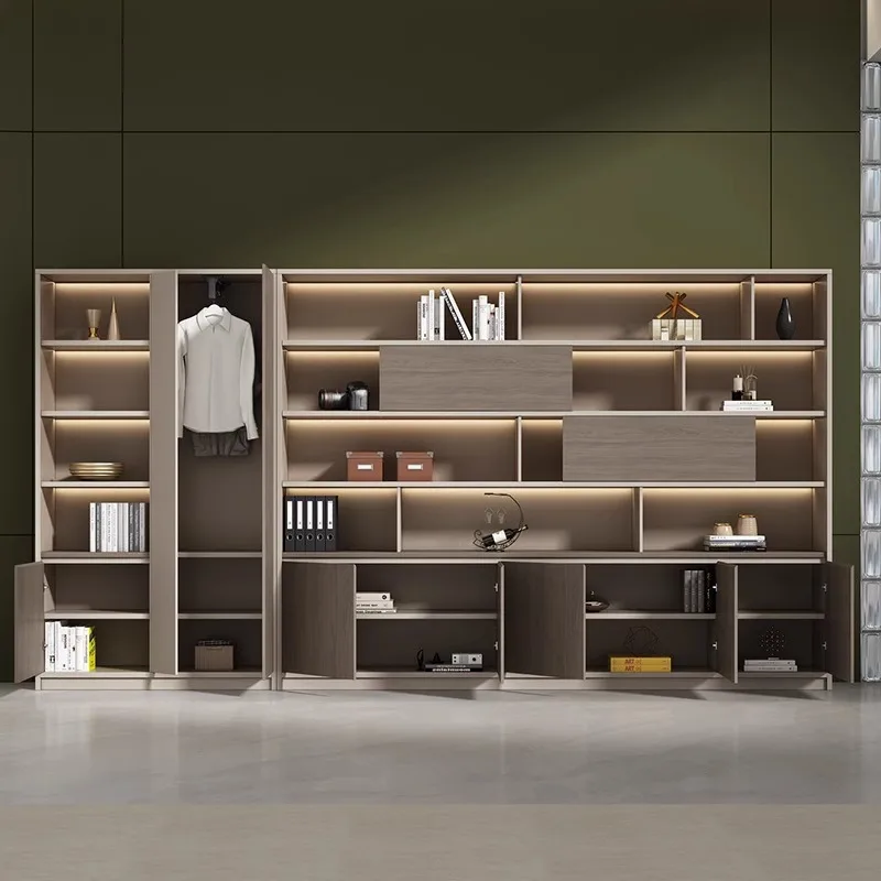 

Boss's Office Light Luxury Wood File Data File Cabinet Storage Bookcase Sub-manager's Room Background Cabinet