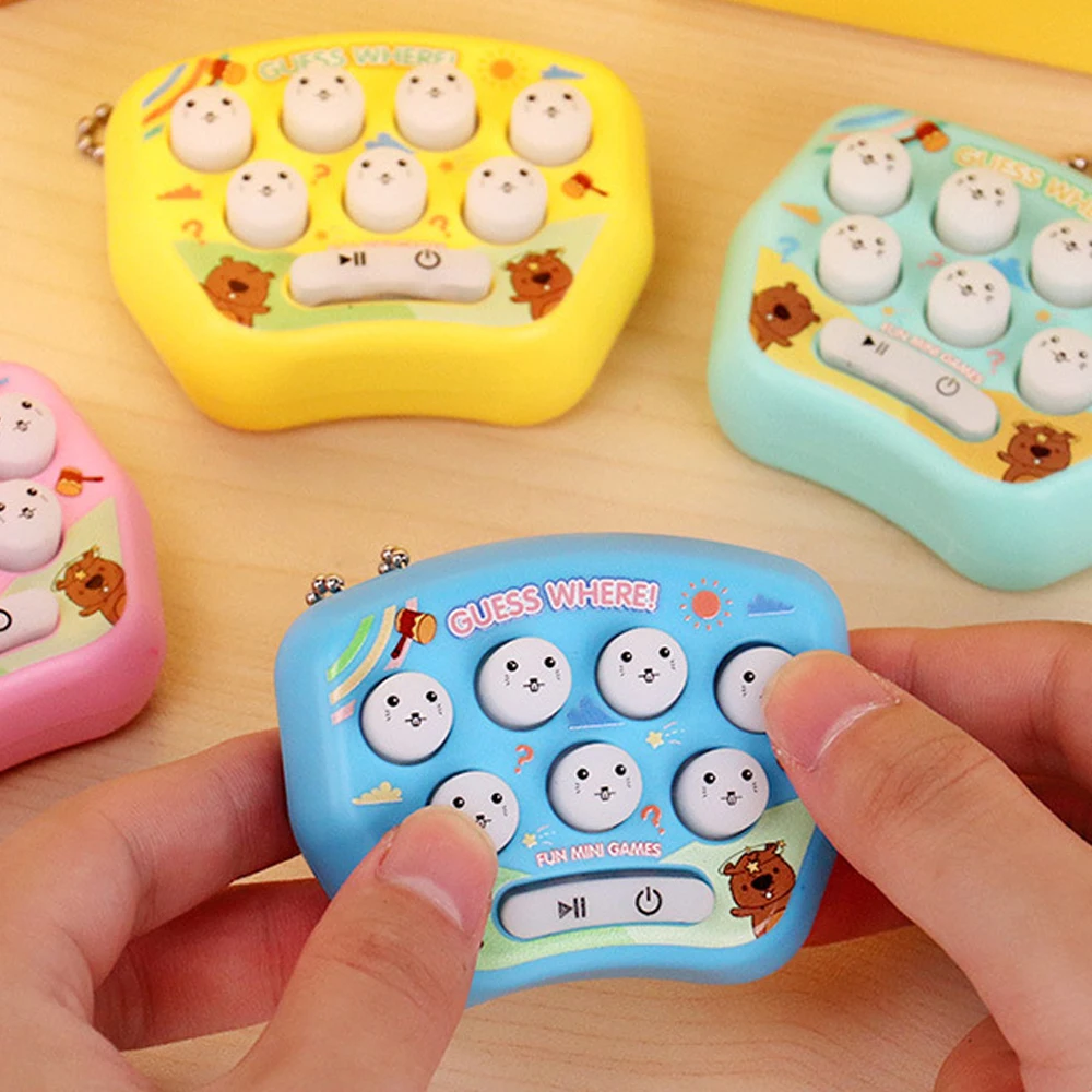 Mini consola de juegos de memoria interactiva portátil para aliviar el estrés y rompecabezas de juguetes iluminados de dibujos animados para niños