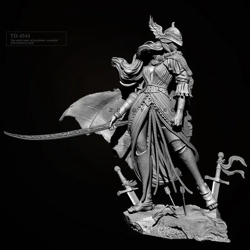 50mm 75mm 90mm Malenia Valkyrja Resin White Mold Self-assembly DIY Painting Figurines Miniatures Decoration Crafts