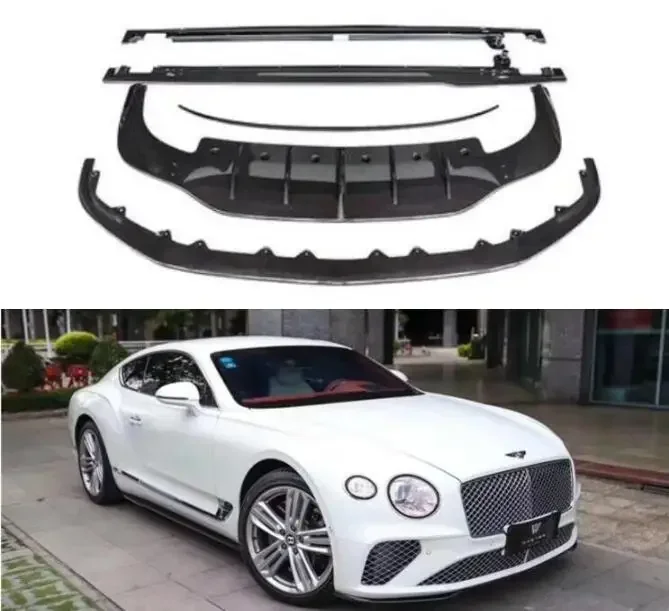 

Real Carbon Fiber Body Kit For Bentley Continental GT W12 2018-2023 Front Bumper Lip Rear Diffuser Side Skirt Spoiler