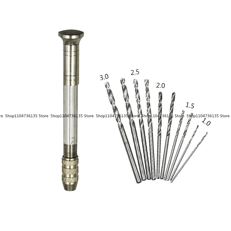 2 Sets, Hand Twist Drill - Manual Punching, Reaming, Drilling Hole Puncher, Wenwan Woodworking DIY Tool Mini Twist Drill