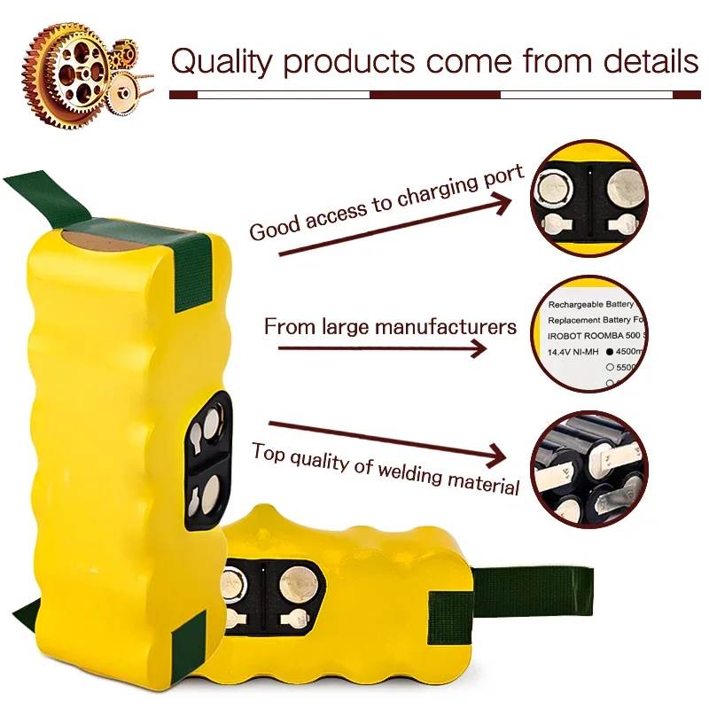 14.4V 3500mAh ni-mh بطارية ل اي روبوت رومبا 500 510 530 532 534 535 540 550 560 562 570 580 600 610 700 760 770 780 800 980 R3