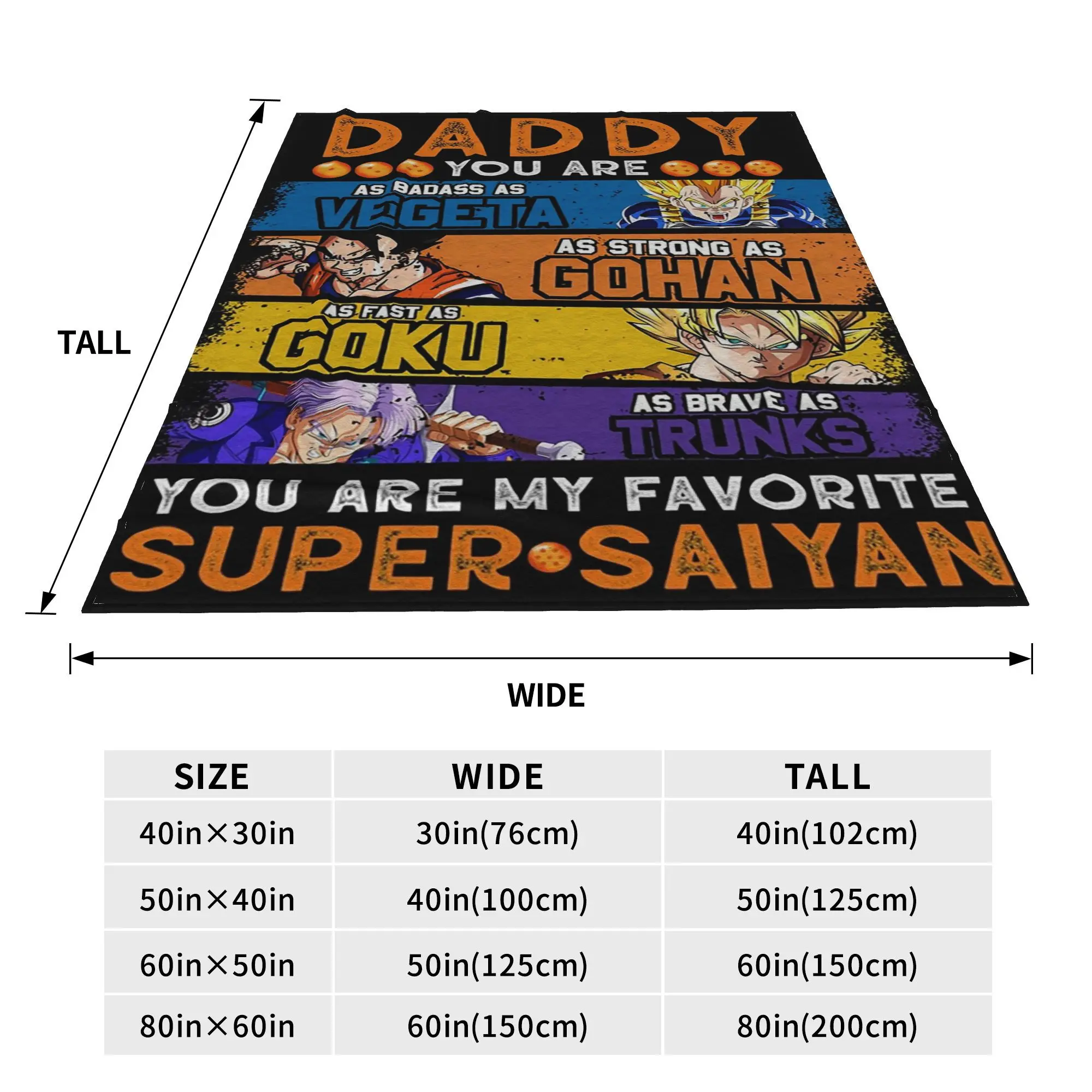 Daddy Dragonball Daddy You Are My Favorite Blanket Soft Warm Flannel Throw Blanket Cover for Bed Living room Picnic Travel Home