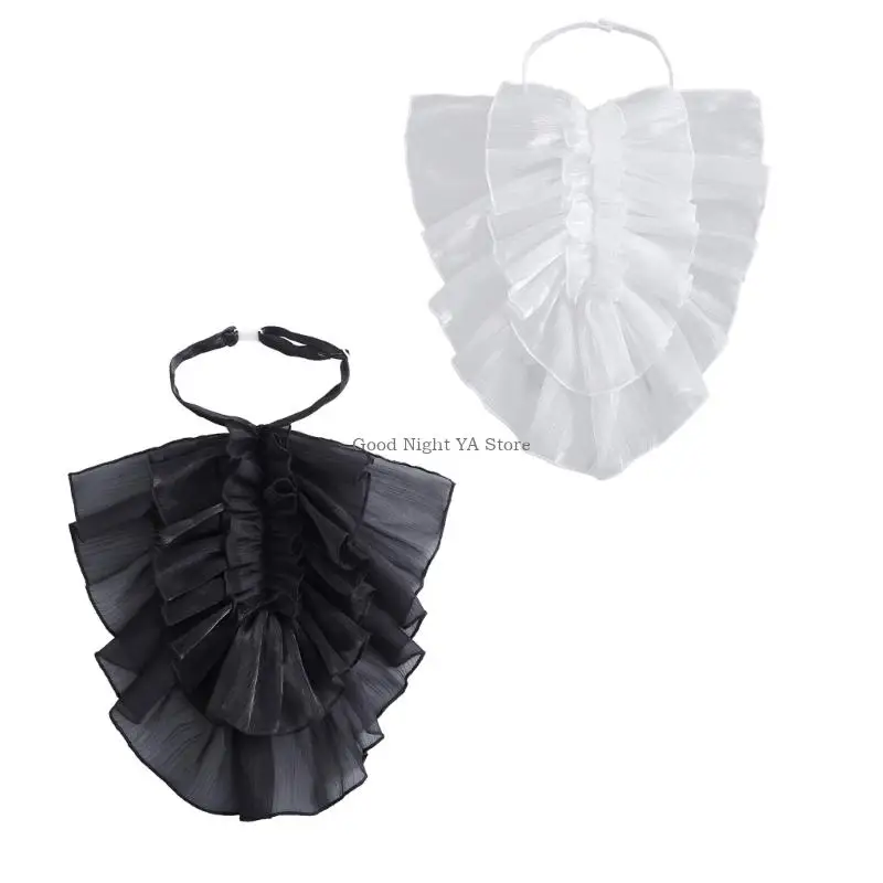 Colletto staccabile drappeggiato Courtstyle 2 pezzi Collare falso coloniale da donna