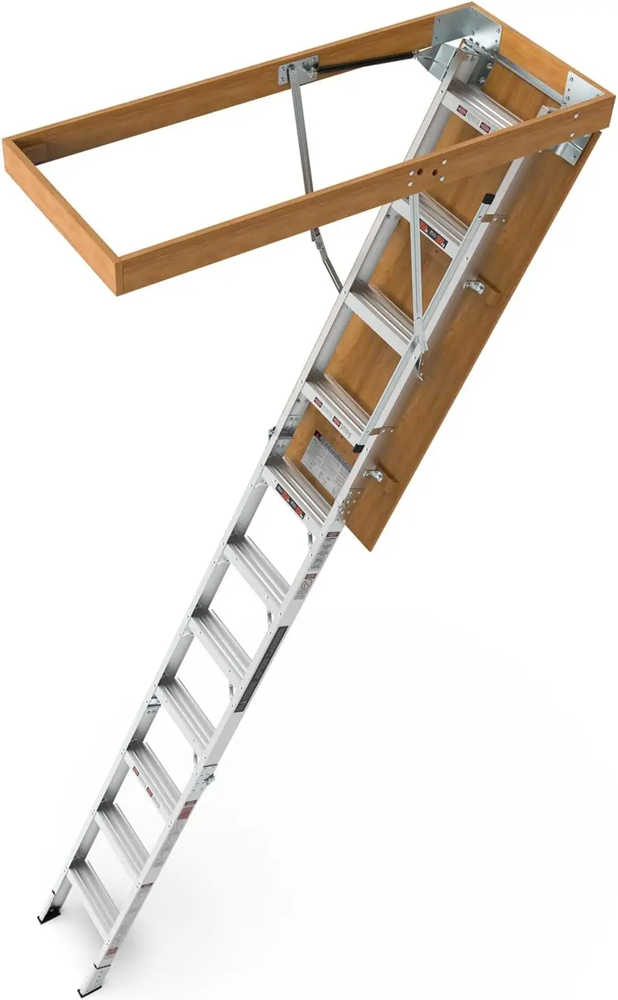 Pull Down Loft Stairs Folding Retractable Household Manual Lifting, for 7'8