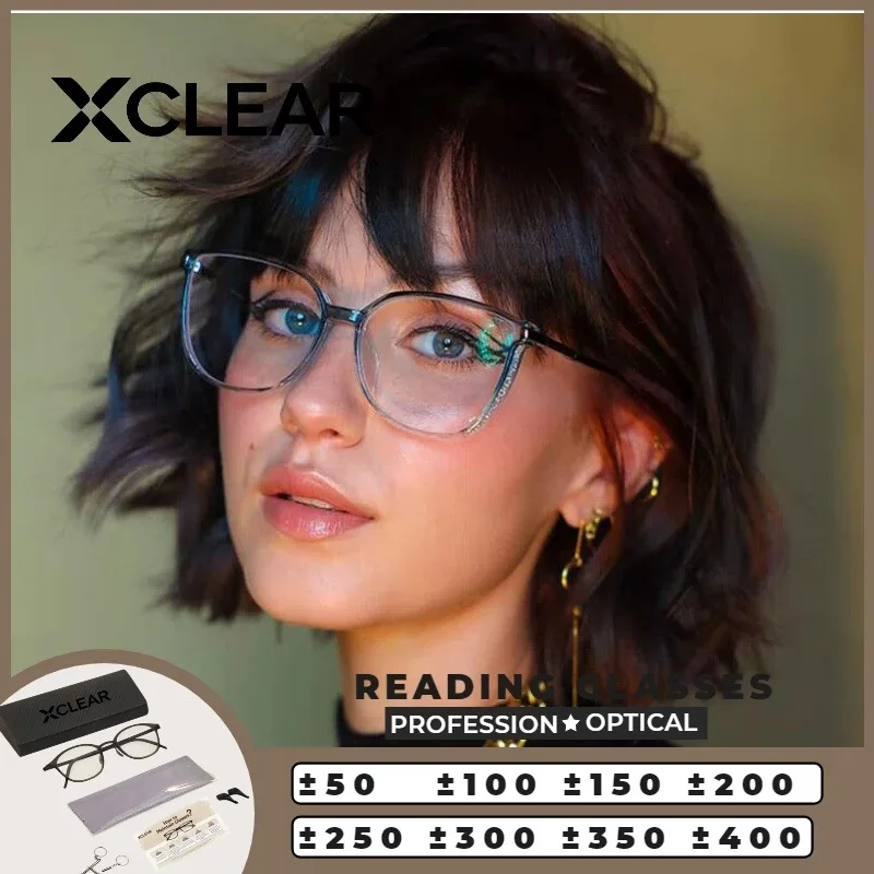 

Женские очки для чтения XCLEAR: Новая модная модель с защитой от излучения компьютера, фотохромные прогрессивные линзы для коррекции близорукости