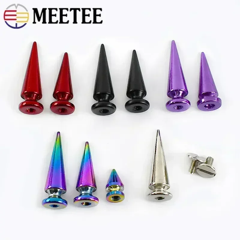 5/10/20Pcs Metal Punk Rivets Bag Purses Cone Studs Spikes Nails Garment Shoes Decor Screw Buttons DIY Leather Crafts Accessories