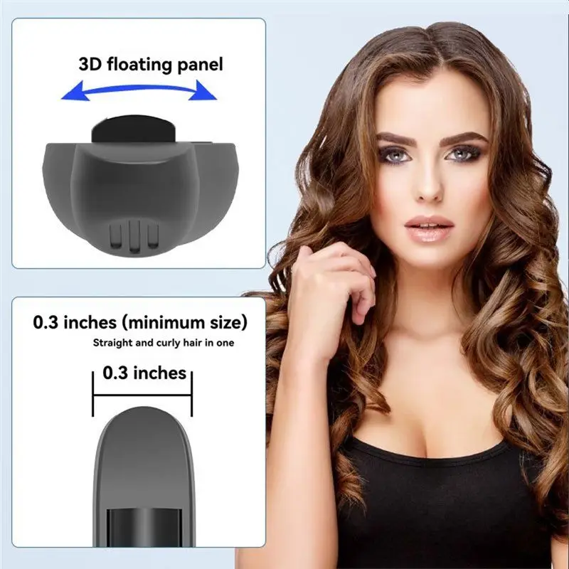 Mała prostownica do włosów, lokówka, podwójna funkcja prostowania i kręcenia, wąska prostownica do krótkich włosów, wtyczka EU