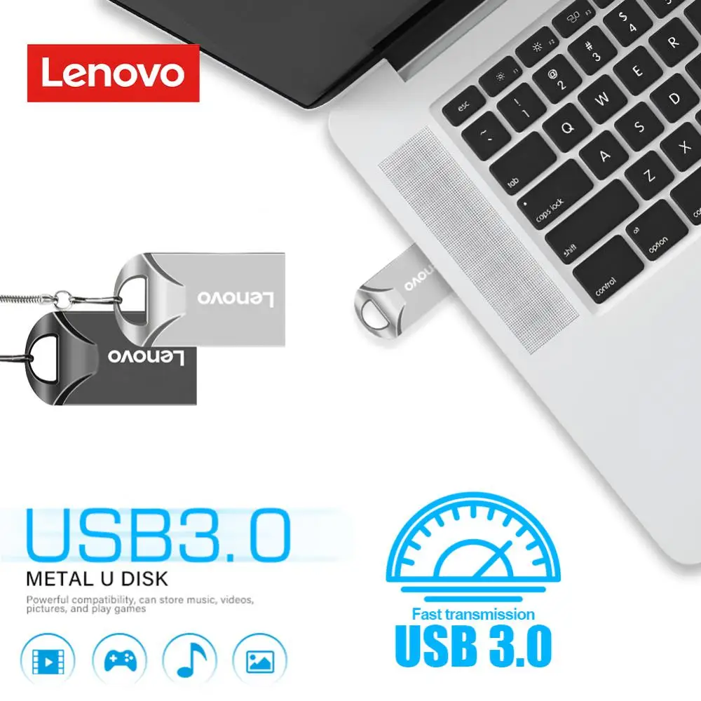 Lenovo-Clé USB 3.0 pour téléphone Android et PC, 2 en 1, type C, 2 To, 256 Go, 64 Go, 128 Go, clé USB, nouveau