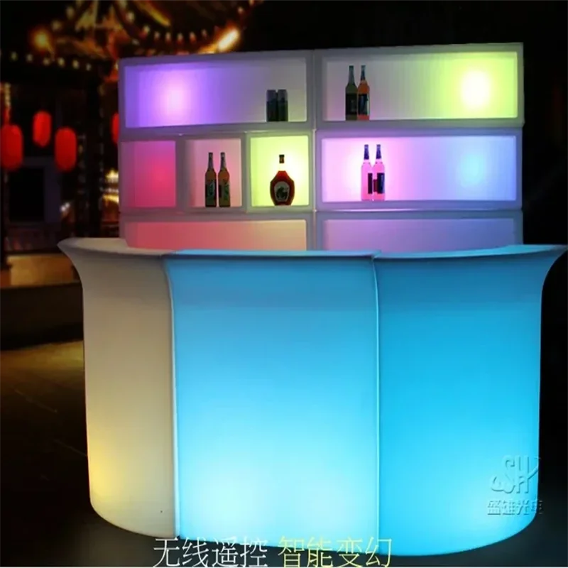 110CM Height LED Luminous Bar Counter waterproof rechargeable Rundbar LED furniture 16 Color Changing Club Waiter bars disco