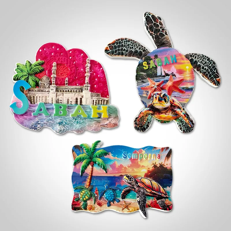 

Malaysia City Landmark Souvenir Resin Refrigerator Sticker Creative 3D Tourism Souvenir with Handheld Decoration