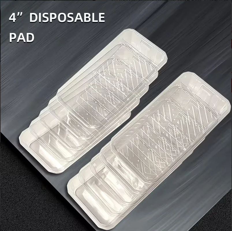 4 Inch 10Pcs Paint Tray Liner Set, Disposable Plastic Paint Tray for Latex Paint Roller Brush
