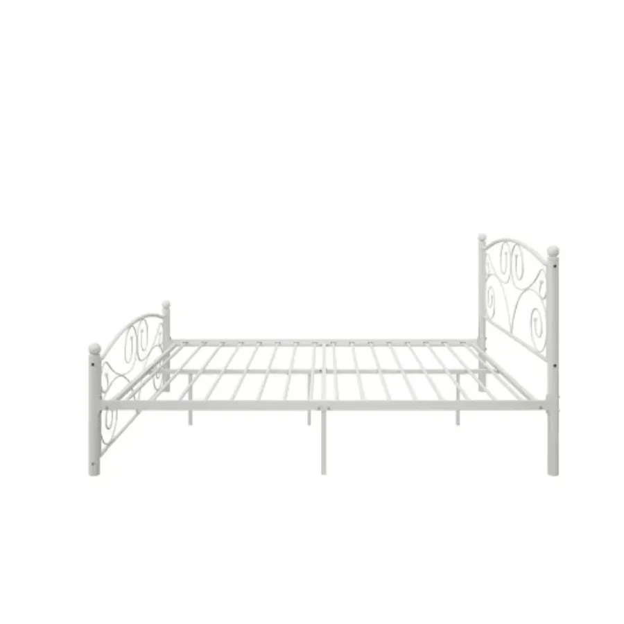 

Queen Size Unique Flower Sturdy System Metal Bed Frame With board And Footboard