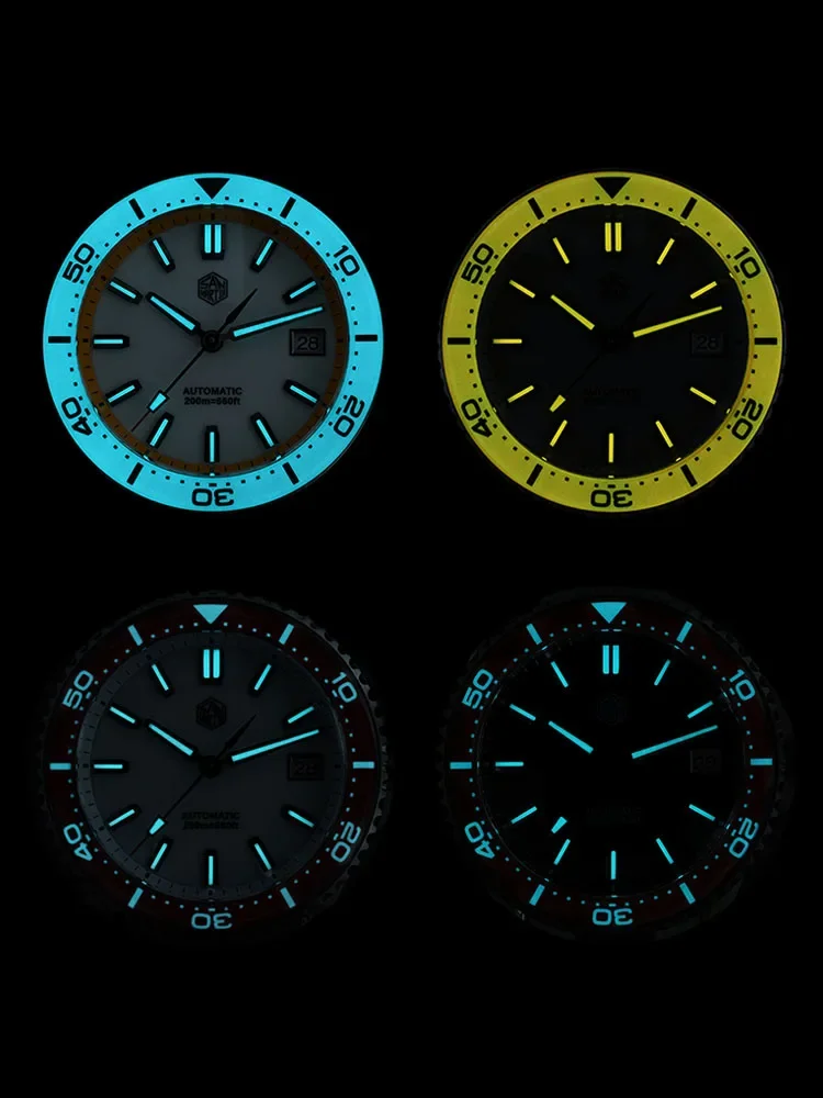 2025 New San Martin 39mm Dive Watch Enamel Dial Full Luminous NH35 Automatic Mechanical Men Watch Waterproof 200m SN0129