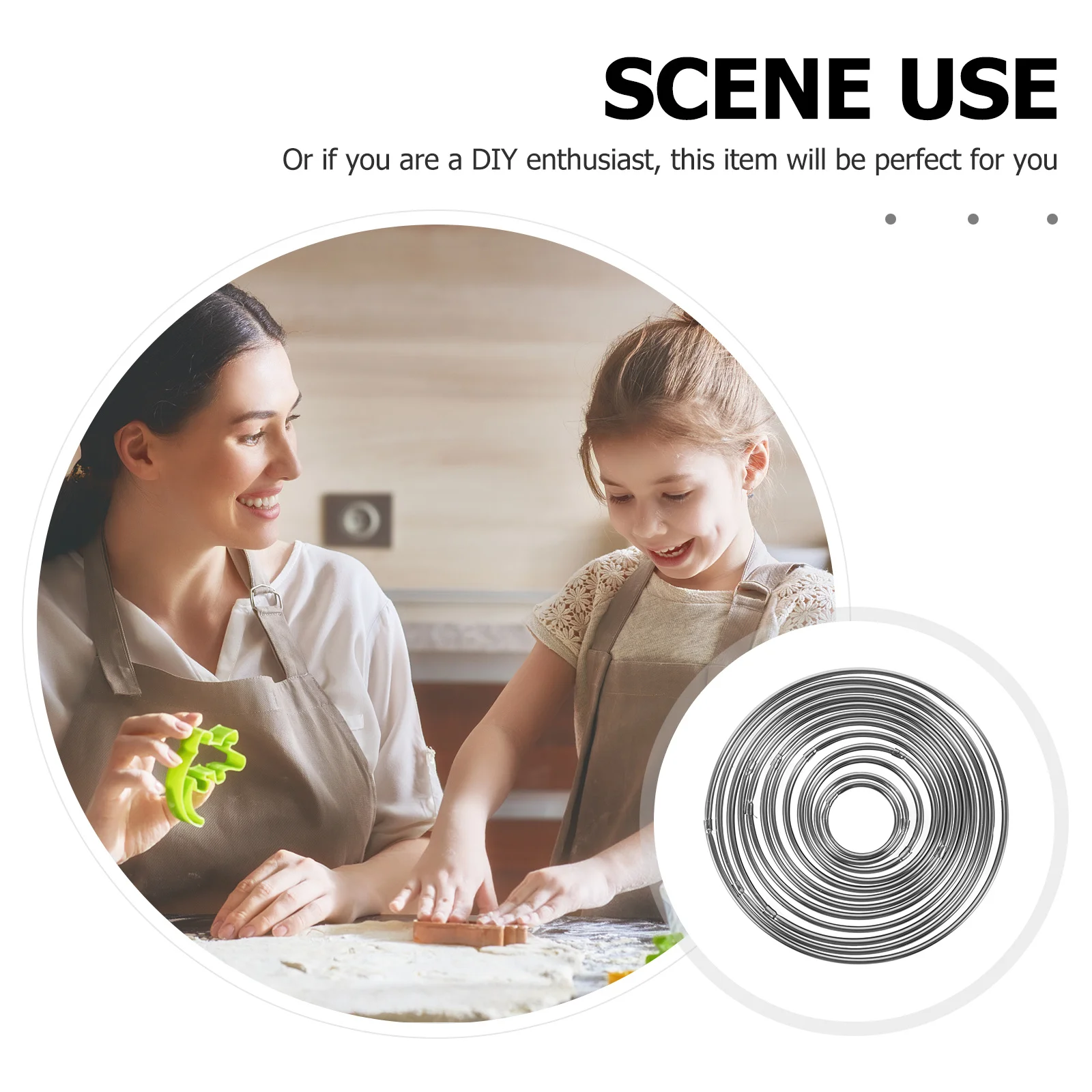 

1Set Baking Ring Exquisite Craft Strong Texture Reusable Nonstick Household Cake Mold Tart Ring Baking Gadget Mini Tart Rings