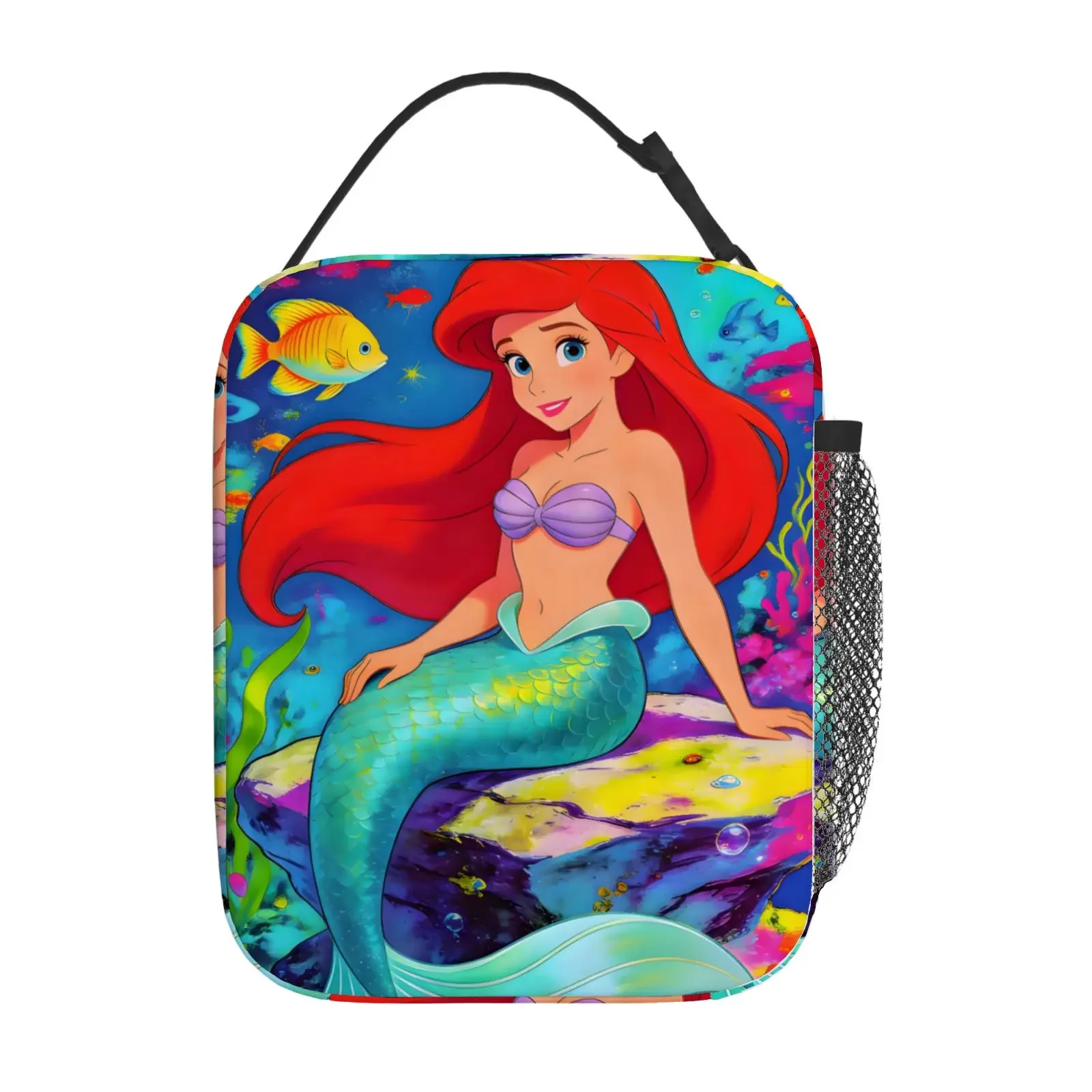 

1pc Little Mermaid Ariel Underwater World Cartoon Printed Lunch Bag, Portable Handheld Meal Bag, Exquisite and Durable, Commuter