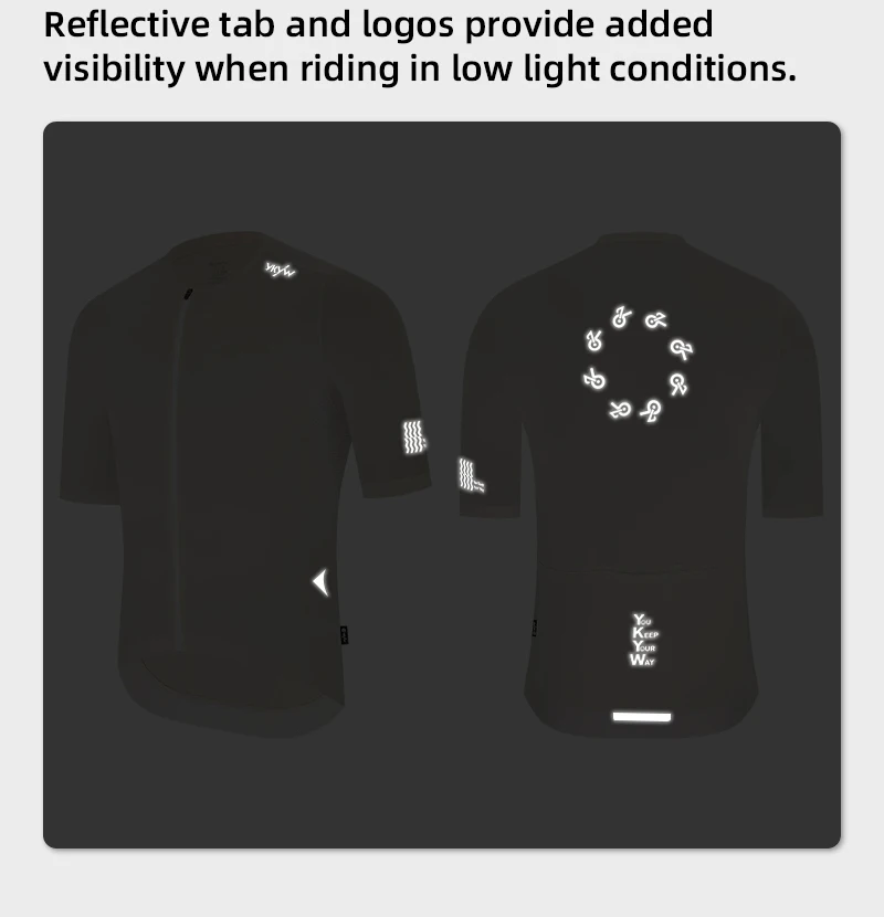 YKYWBIKE 2026 Sommer Herren Radtrikot Kragenlos Kurzarm Cool-Touch Rutschfest Schnelltrocknend Atmungsaktiv Rennrad MTB Oberteil – Detail 14