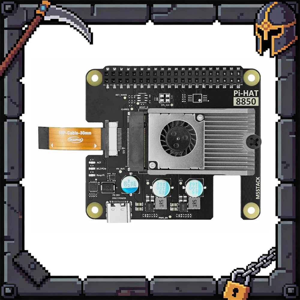M5Stack AI-8850 LLM Acceleration M.2 Kit 4GB AX8850 Edge AI Computing Module for Local AI Inference
