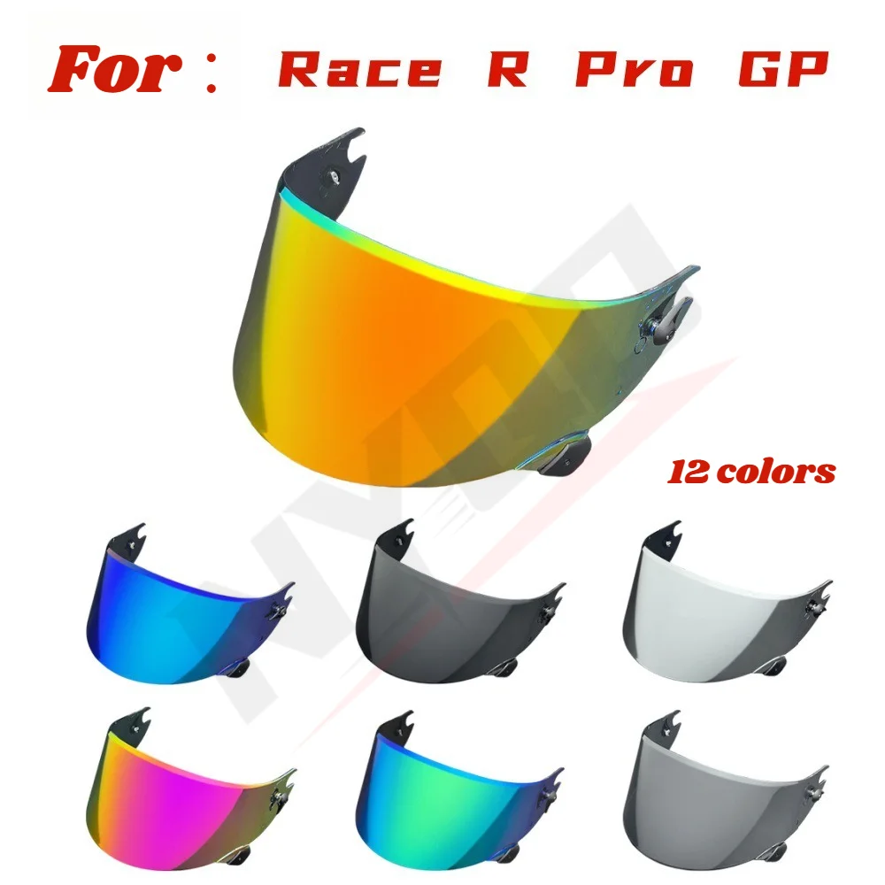 For RACE R PRO GP Lens Large Tail Plating Helmet Lens Sunscreen Mirror Capacete De Moto Visor Capacete Moto