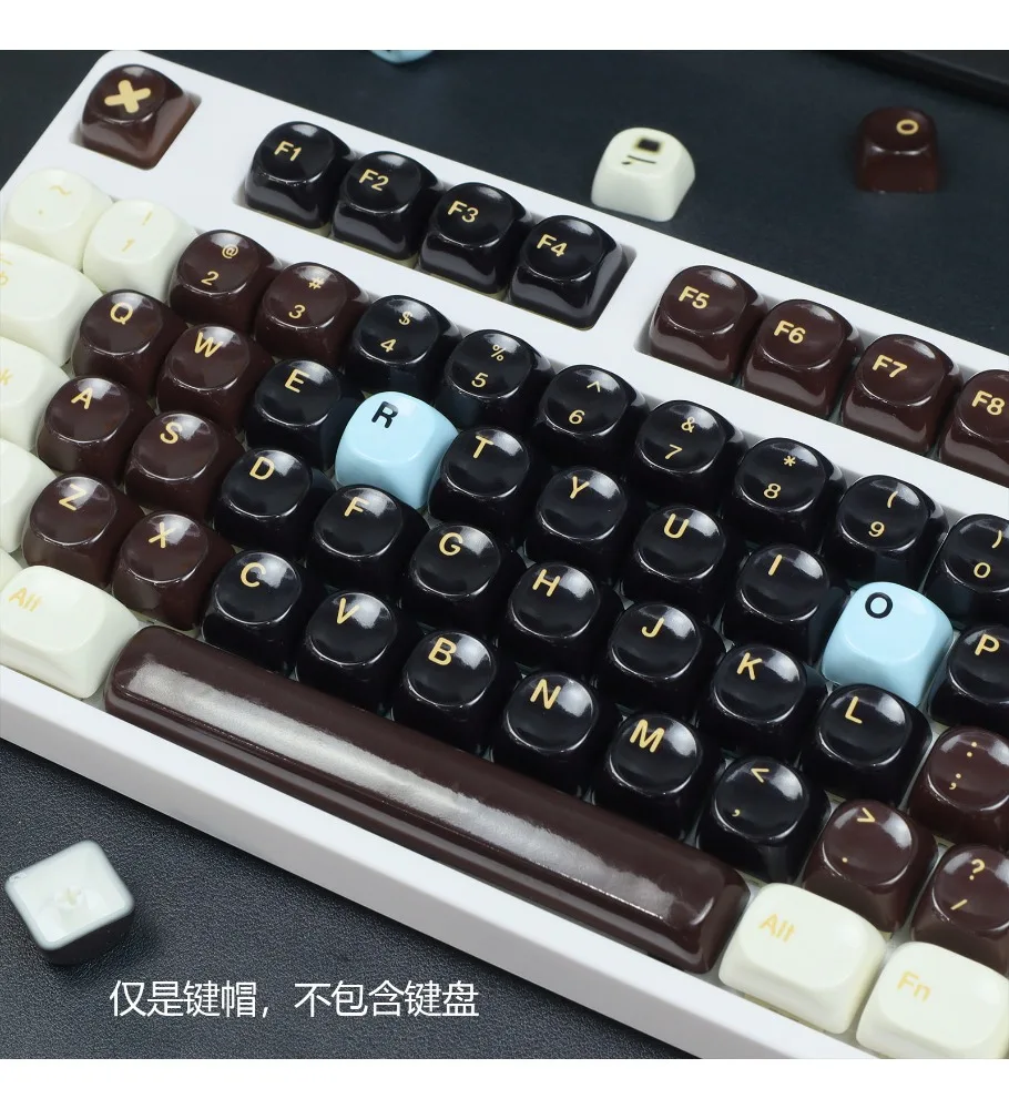 Black and white mirror imitation ceramic premium keycap jade MOA customized PBT mechanical keyboard ceramic keycap