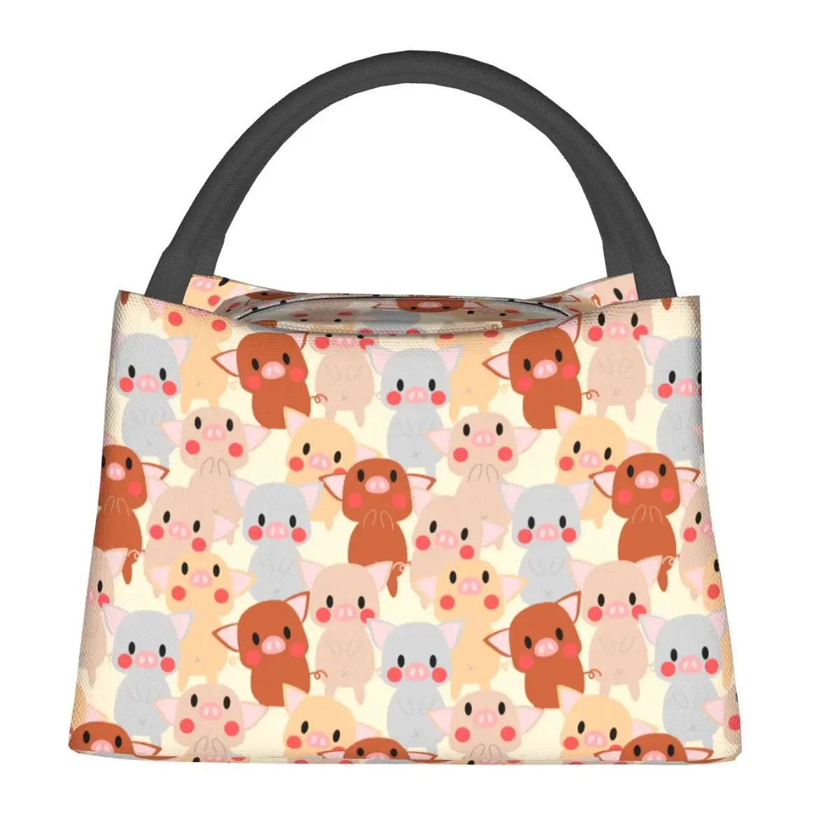 

Cute Pigs Lunch Bag Animals Cartoon Portable Insulated Lunch Box Office Print Cooler Bag Kawaii Oxford Tote Food Bags