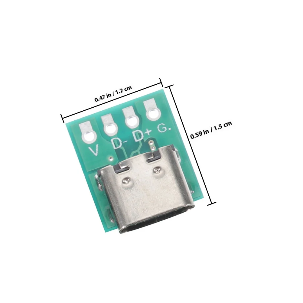 12 Pcs USB Type-C Female Board Connectors PCB Converter for Cable Support Module