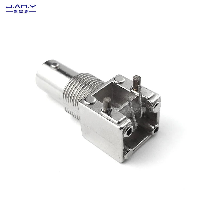 Puur Koper Bnc Coaxiale Vrouwelijke Basis Gelast Pcb Paneel Vast Gebogen Socket Q9 Hoofd Video Signaalconnector Horizontaal