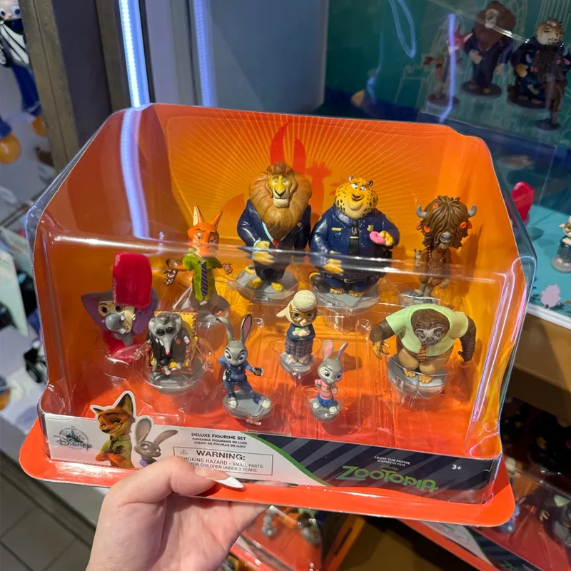 Disney Zootopia Deluxe Figurine Playset 10 Characters Judy Hopps Nick Wilde Clawhauser Action Figures Toy Set Kids Birthday Gift