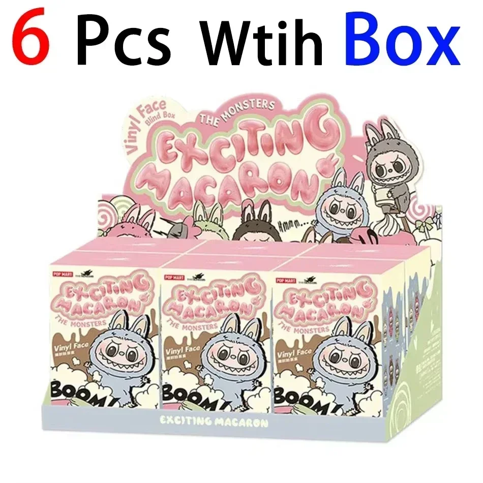 Alta qualità Kawaii Monster Labubu Blind Box Series PVC Labubu Macaron Ciondolo bambola Mostro Portachiavi Compleanno Regalo di Natale