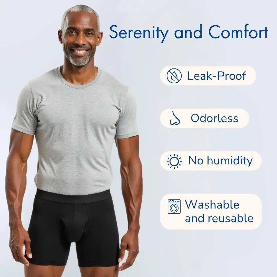 

Men's Incontinence Leak-Proof Boxy Underwear Adult Cotton Breathable Boxer Shorts Elderly Urine-Resistant Antileakage Underpants