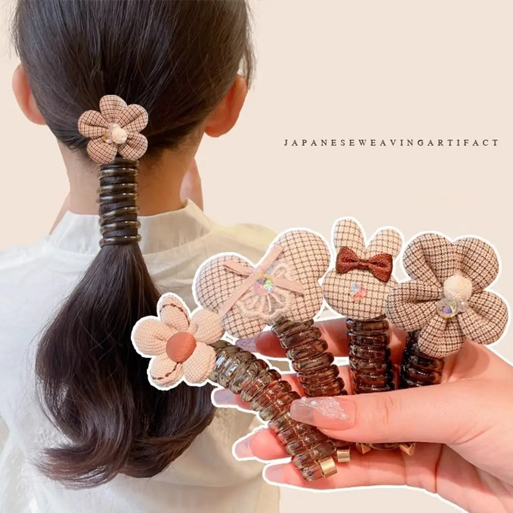 Elegant Creative Bowknot Hair Rope Stylish All-match Telephone Line Hair Ring Magic Hair Weaving Artifact