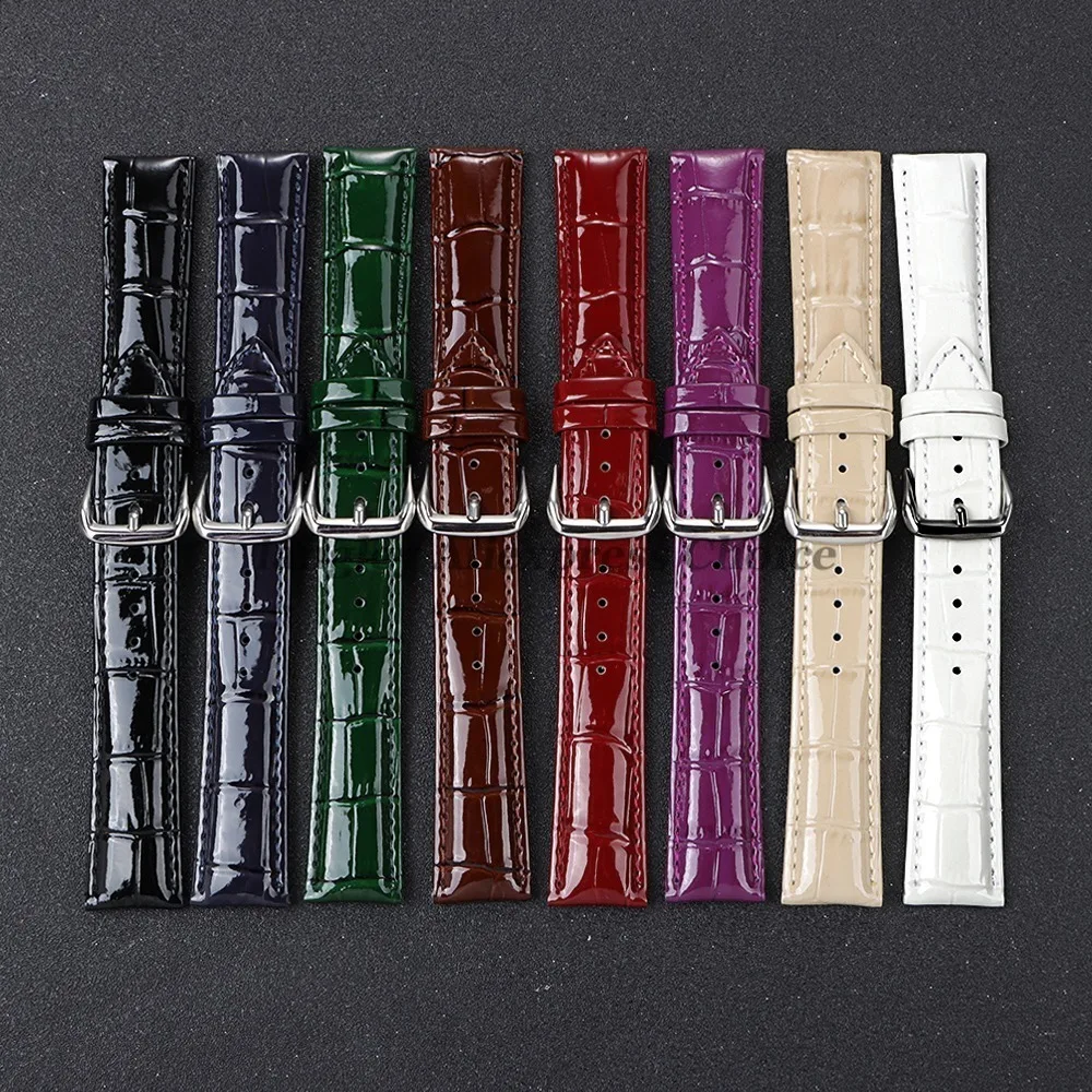 Genuine Leather Watchband 12mm14mm 16mm 18mm 19mm 20mm 22mm for Men Women Business Glossy Calfskin Watch Strap Watch Accessories image 2