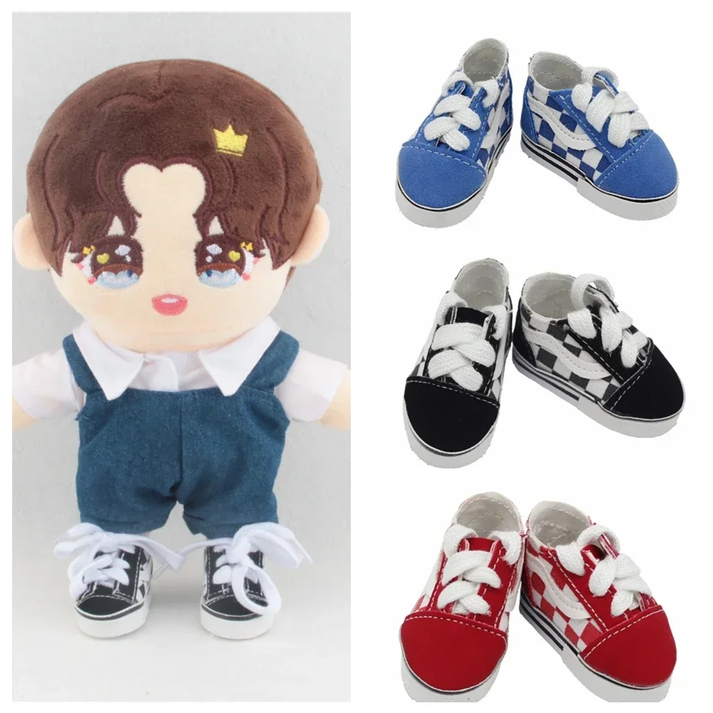 

1Pair 5.5*2.8cm 3 Colors Fashion Mini Toy Shoes 20cm Idol Doll Canvas Shoes Plush Doll Shoes Accessories Gift For Children